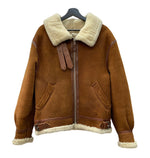 アヴィレックス AVIREX TYPE B-6 FLIGHT JACKET フライト ジャケット スウェード レザー ムートン ボア ミリタリー アウター USA製 茶 サイズ40 ジャケット 無地 ブラウン 104MT-2233