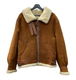 アヴィレックス AVIREX TYPE B-6 FLIGHT JACKET フライト ジャケット スウェード レザー ムートン ボア ミリタリー アウター USA製 茶 サイズ40 ジャケット 無地 ブラウン 104MT-2233