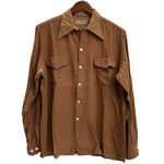 【曜日割引対象外】 ヴィンテージ vintage エルエルビーン L.L.Bean 50's 筆記体タグ レーヨンギャバシャツ  ジャケット ブラウン Mサイズ 201MT-3557 VB