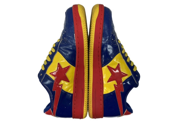 アベイシングエイプ A BATHING APE × DC COMICS コミックス BAPESTA SUPERMAN ベイプスタ スーパーマン MARVEL ローカット シューズ 黄 青  FS-001 メンズ靴 スニーカー ブルー 26.5cm 104S-997