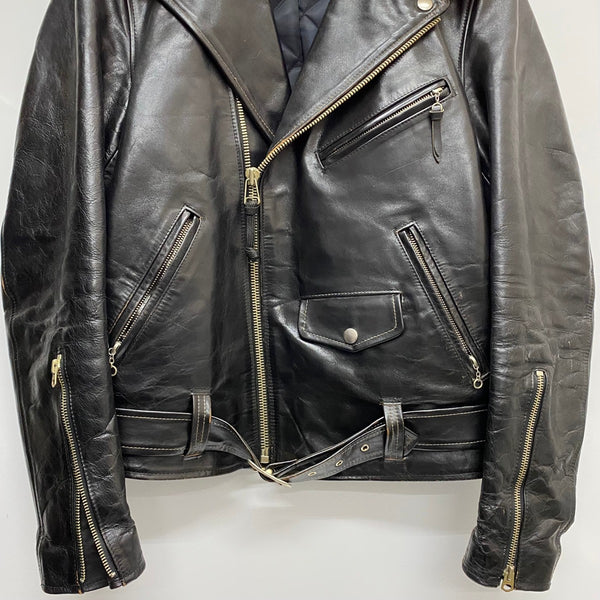 【曜日割引対象外】 ドライボーンズ Dry Bones ダブル ライダースジャケット ホースハイド ジャケット ブラック Lサイズ 201MT-4353 VB