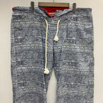 【曜日割引対象外】 キャピタル KAPITAL リネン 総柄 イージーパンツ ボトムスその他 ブルー Lサイズ 201MB-989 VB