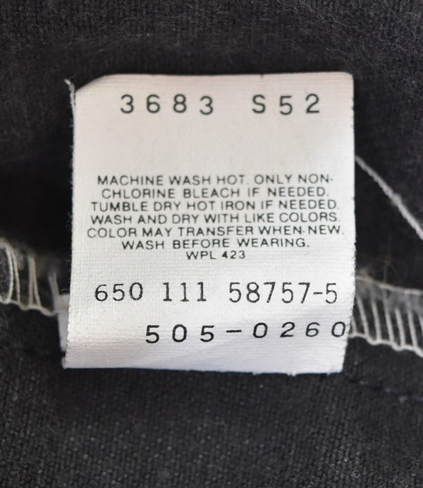 リーバイス Levi's 90s 505-0260 後染めブラック Made in USA 90's USA製 デニム ブラック 40/30 103MB-659
