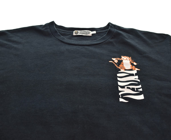 アベイシングエイプ A BATHING APE  RELAXED TIGER L/S TEE リラックスドタイガー ロングスリーブT バックプリント 袖プリント 001LTG801002X ロンT ブラック Lサイズ 103MT-3425