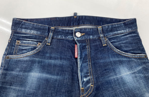 ディースクエアード DSQUARED2 22AW COOL GUY JEANS クール ガイ ジーンズ デニム パンツ ボタンフライ 紺 ワンポイント S74LB1196S30342 デニム ネイビー サイズ46 104MB-394