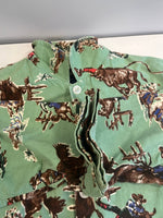 ヴィンテージ vintage Nick & Nora sleepwear ニック&ノラ パジャマシャツ フランネル カウボーイ柄 長袖シャツ グリーン Lサイズ 101MT-5421