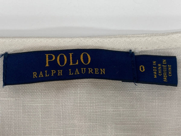 ラルフローレン RalphLauren ポロ POLO 現行タグ リネン ラップ ドレス 麻 LINEN DRESS ラップシルエット カシュクール ロング丈 リボン WHITE 白 211806799002 ワンピース ホワイト SIZE0 104LT-192