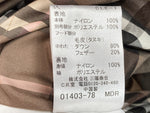 バーバリー Burberry ブルーレーベル BLUE LABEL 三陽商会 ダウン アウター 裏地ノバチェック フードファー ジップアップ ロゴ 刺繍 BROWN 茶色 FRF01-532-50 コート ワンポイント ブラウン SIZE40 104LT-240