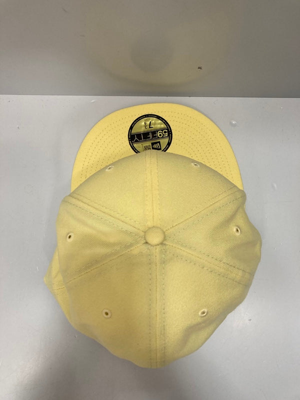 シュプリーム SUPREME Script NEW ERA PALE YELLOW ニューエラ ロゴ刺繍 帽子 メンズ帽子 キャップ イエロー 101hat-100