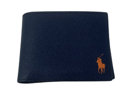 ラルフローレン POLO RALPH LAUREN コントラストレザー 二つ折り 財布・ケース メンズ財布 ネイビー 201goods-536