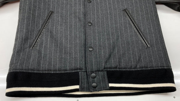 ステューシー STUSSY × fragment フラグメント Varsity jacket バーシティ ジャケット スタジャン 黒 ジャケット 無地 ブラック Lサイズ 104MT-2064