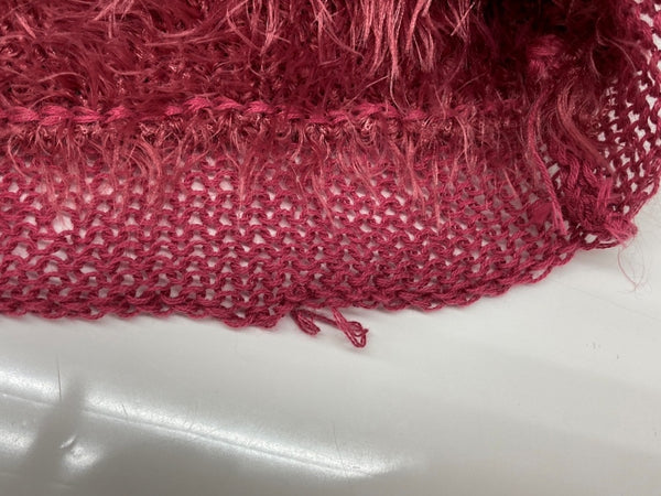 ヒステリックグラマー HYSTERIC GLAMOUR シャギーニット タイト ワンピース ボートネック ワンショルダー オフショルダー 平成 Y2K グランジ 缶バッジ付 PINK ホットピンク ショッキングピンク 0104NS02 セーター 無地 ピンク フリーサイズ 104LT-210