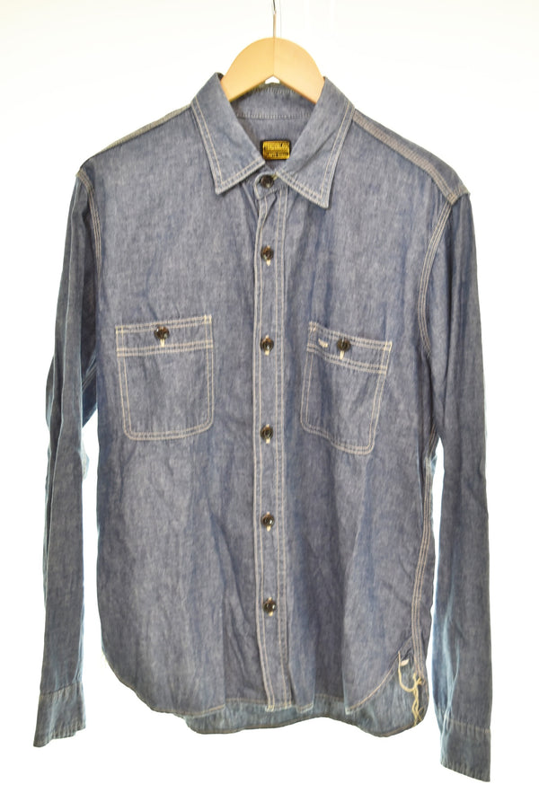 テンダーロイン TENDERLOIN CHAMBRAY シャンブレー  シャツ  長袖シャツ ブルー Sサイズ 103MT-3485