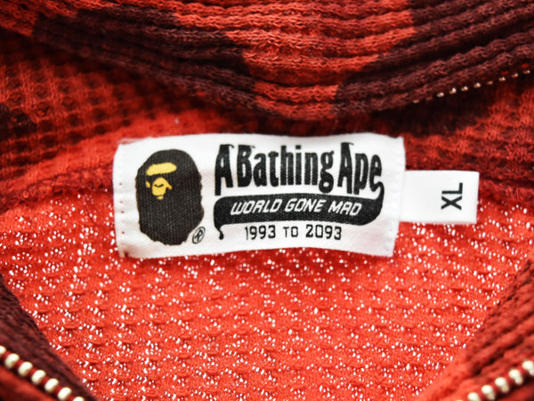 アベイシングエイプ A BATHING APE  Camo Hoodie ジップパーカー赤 001ZPJ301013M パーカ レッド LLサイズ 103MT-2860