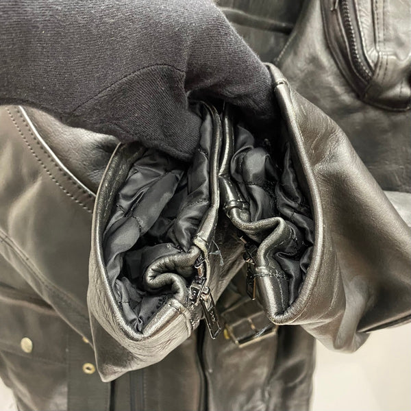 【曜日割引対象外】 アメカジ系 LEATHER ITEM レザージャケット コート ジャケット ブラック 50サイズ 201MT-4461 VB