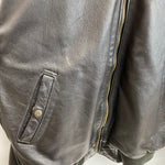 【曜日割引対象外】 リーバイス Levi's 90's 襟ボア付き 韓国製 レザージャケット フライト ジャケット ブラウン XLサイズ 201MT-4883 VB