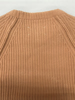 メゾンマルジェラ Maison Margiela 18AW Lowgage Nylon Cable Knit ローゲージ ナイロン ケーブル ニット クルーネック 厚手 薄茶 S50GP0101 S16379 セーター 無地 ベージュ Lサイズ 104MT-2208