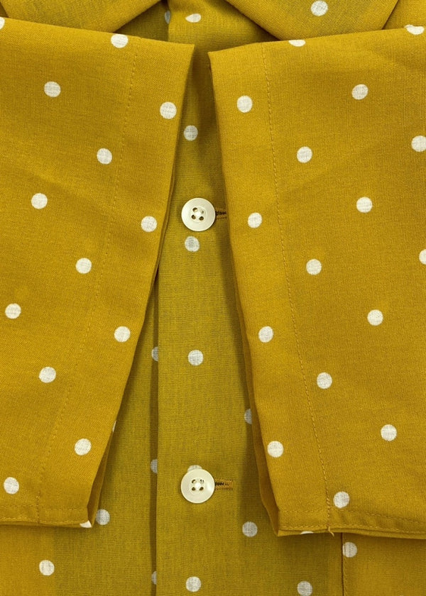 ギャングスタービル GANGSTERVILLE  OPEN COLLAR SHIRT オープン カラー シャツ GSV 開襟 半袖 アロハ ハワイアン マスタード 黄 GSV-20-SS-26 半袖シャツ ドット・水玉 イエロー Mサイズ 104MT-1322