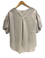 フェンネル FENNEL バルーンスリーブブラウス リボン グレージュ系 ボリューム袖 パフスリーブ 日本製 1730-4048 半袖カットソー ベージュ 9号 101LT-166