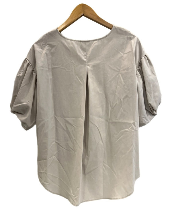 フェンネル FENNEL バルーンスリーブブラウス リボン グレージュ系 ボリューム袖 パフスリーブ 日本製 1730-4048 半袖カットソー ベージュ 9号 101LT-166