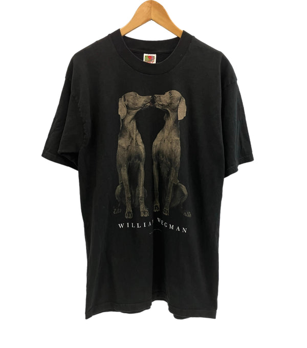 ヴィンテージ vintage 90’s 90年代 FRUIT OF THE LOOM ウィリアムウェグマン William Wegman Dog 犬 フォト 写真家 アートT Tシャツ ブラック Lサイズ 101MT-4170