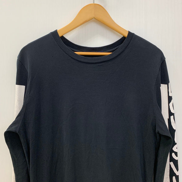 ルイ・ヴィトン LOUIS VUITTON 18SS コットン ロングTシャツ アームプリント イタリア製 RM181 FMB HEY79W ロンT ブラック XSサイズ 201MT-3562