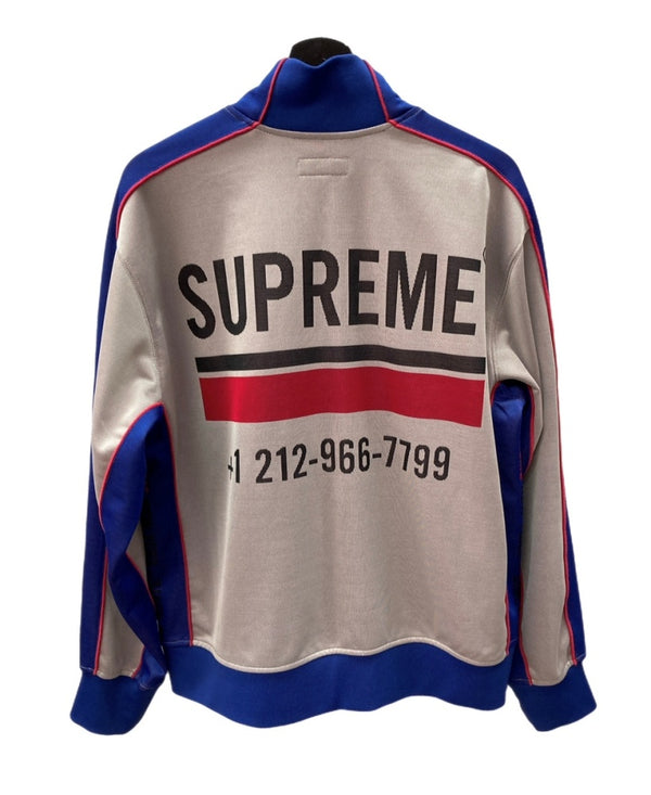シュプリーム SUPREME World Famous Jacquard Track Jacket ワールド フェイマス ジャカード トラック ジャケット 灰 ジャケット ロゴ グレー Lサイズ 104MT-1525