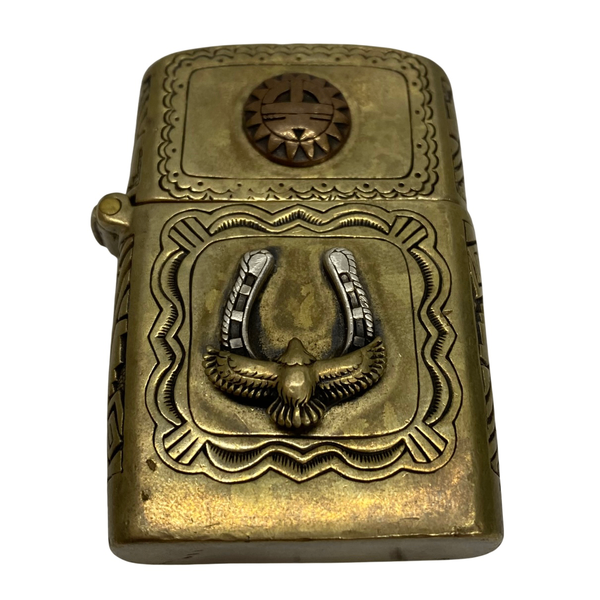 【曜日割引対象外】 【中古】グッドバイブレーション good vibrations 真鍮 シルバー925 ホースシュー オイルライター ZIPPO メンズジュエリー・アクセサリー その他 ゴールド 201goods-749 VB