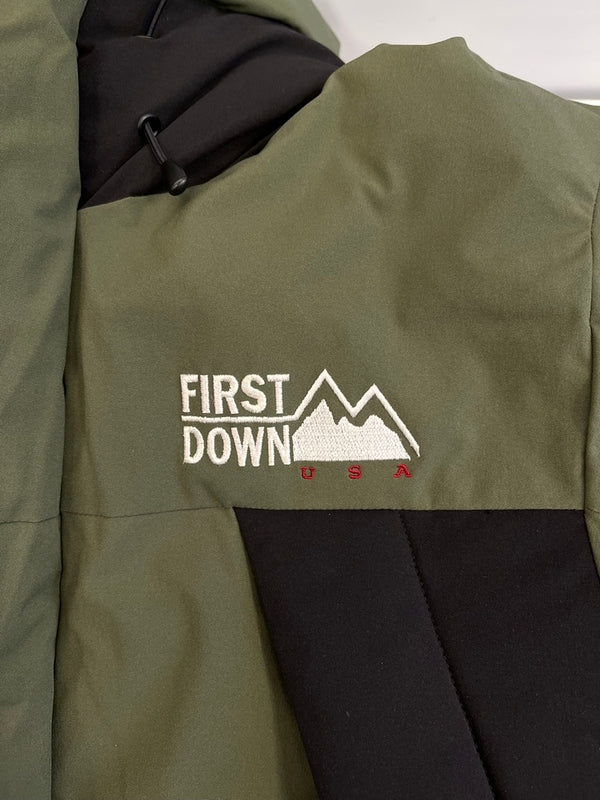ファーストダウン FIRST DOWN FREAK’S STORE フリークスストア 別注 パネルショートダウンジャケット 642511C ジャケット カーキ Sサイズ 101MT-5089