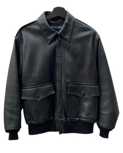 ワコマリア WACKO MARIA 24FW A-2 FLIGHT JACKET レザー フライト ジャケット 牛革 黒 24FW-WMO-BL07 ジャケット 無地 ブラック Mサイズ 104MT-1615