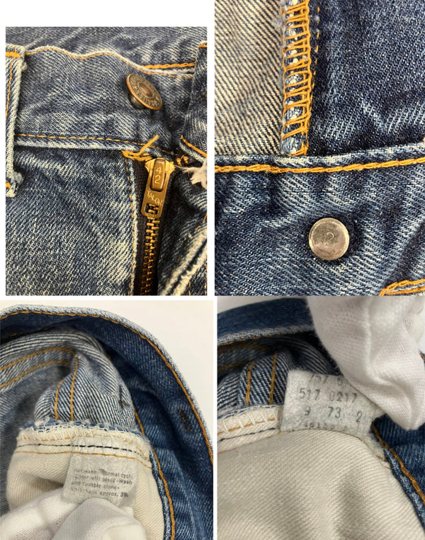 リーバイス Levi's 70's 70年代 517 66前期 ボタン裏2刻印 42TALON ZIPPER VINTAGE ヴィンテージ アメリカ製 MADE IN USA デニム ブルー W33L31 101MB-679