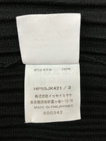 イッセイミヤケ ISSEY MIYAKE HOMME PLISSE オム プリッセ L/S PLEATS プリーツ カットソー 長袖 黒 HP55JK421  サイズ 3 ロンT 無地 ブラック 104MT-1012