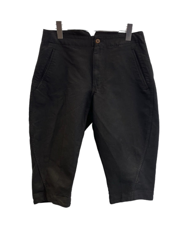コムデギャルソン COMME des GARCONS HOMME PLUS オム プリュス  ポリ縮絨ショートパンツ 黒 ハーフパンツ ブラック SSサイズ XS 101MB-740