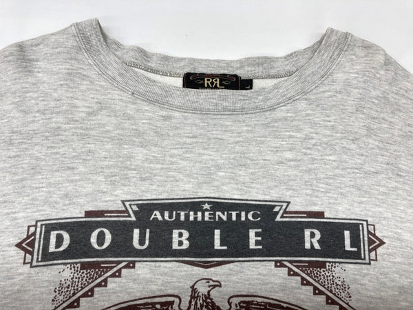 ダブルアールエル RRL 90s 90年代 三ツ星タグ トレーナー EAGLE イーグル SWEAT SHIRT ヴィンテージ VINTAGE ラルフローレン RALPH LAUREN コットン ポリエステル USA製 GRAY 灰色 スウェット プリント グレー Lサイズ 104MT-2042