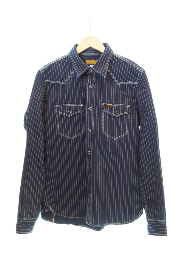 アイアンハート IRON HEART Wabash Work Shirt ウォバッシュ ワーク 長袖 シャツ ネイビー 長袖シャツ ネイビー LLサイズ 103MT-1388