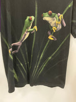 US US古着 RADICAL NATURE Frog カエル アニマル 動物 Tシャツ プリント ブラック Lサイズ 101MT-2619