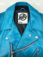 ネイバーフッド NEIGHBORHOOD DOUBLE RIDERS LEATHER JACKET ダブル ライダース レザー ジャケット アウター バイカー SVG ARCHIVES 青 SVG-JK-05 サイズ 3 ジャケット 無地 ブルー 104MT-1057