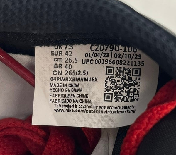 NIKE AIR JORDAN 1 RETRO LOW OG BLACK TOE ナイキ エア ジョーダン 1 ロー オリジナル つま黒 ブラックトゥ 赤・白・黒 CZ0790-106 メンズ靴 スニーカー ホワイト 26.5cm 101sh-2177