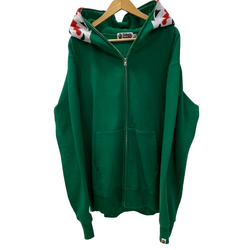 ア ベイシング エイプ A BATHING APE TIGER FULL ZIP HOODIE 001ZPJ801011M パーカ グリーン 2XLサイズ 201MT-3723