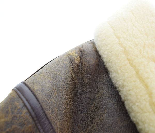 アビレックス AVIREX B-3 フライト ジャケット ムートン羊革 ボア レザー ジャケット ボンバー ジャケット MADE IN USA  42 ジャケット ブラウン 103MT-2213