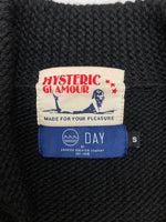 ヒステリックグラマー HYSTERIC GLAMOUR Cowichan Knit Cardigan カウチン ニット カーディガン GRANTED MONSTER 音符 ドクロ ジップアップ ジャケット 黒 02183ND05 カーディガン ロゴ ブラック Sサイズ 104MT-2223