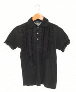 トリココムデギャルソン tricot COMME des GARCONS AD2005 00s 00's フリル切替 TP-T001 半袖ポロシャツ ブラック 103LT-126