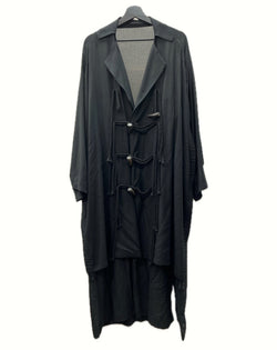 ヨウジヤマモト Yohji Yamamoto Side gather Coat サイド ギャザー コート トグルボタン シャツ Y's B 黒 NN-C51-003 サイズ 2 コート 無地 ブラック 104MT-793