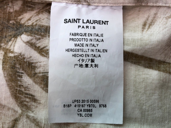 サンローラン Saint Laurent 16SS ALOHA SHIRT アロハ シャツ トップス 半袖 ヤシの木 総柄 白 - 37 14 1/2 半袖シャツ 花・植物 マルチカラー 104MT-57