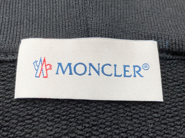 モンクレール MONCLER 22AW ZIP UP CARDIGAN ジップアップ カーディガン フーディ パーカー ロゴ ワッペン 黒 H20918G00048 809KR パーカ ワンポイント ブラック Mサイズ 104MT-2320
