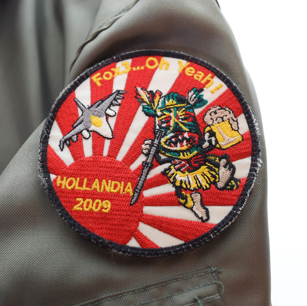 ヴィンテージ Vintage 80's ミリタリー Military US ARMY CWU-45/P 87年製造 ISRATEX INC Flight Jacket ワッペンカスタム LARGE (42-44) ジャケット カーキ 103MT-3444