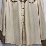 【曜日割引対象外】 ヴィンテージ vintage 40’s Circle A Western Wear Rayon Gabardine Shirt USA製 長袖シャツ ベージュ 201MT-4446 VB