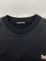 バレンシアガ BALENCIAGA Campaign Logo Sweatshirt キャンペーン ロゴ スウェットシャツ トレーナー クルーネック 黒 556147 スウェット ロゴ ブラック Lサイズ 104MT-900