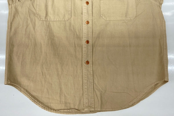 ラルフローレン RalphLauren POLO COUNTRY 90s L/S WORK SHIRT 長袖 ワーク シャツ フラップポケット インパクト21 薄茶 サイズ 9 長袖シャツ 無地 ベージュ 104MT-2268
