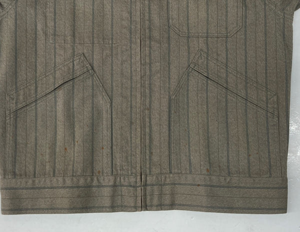 ダブルアールエル RRL STRIPE WORK JACKET ストライプ ワーク ジャケット ジップアップ CONMAR社 Ralph Lauren 茶 MNRROTWM5L00072 ジャケット ストライプ ブラウン Mサイズ 104MT-1379